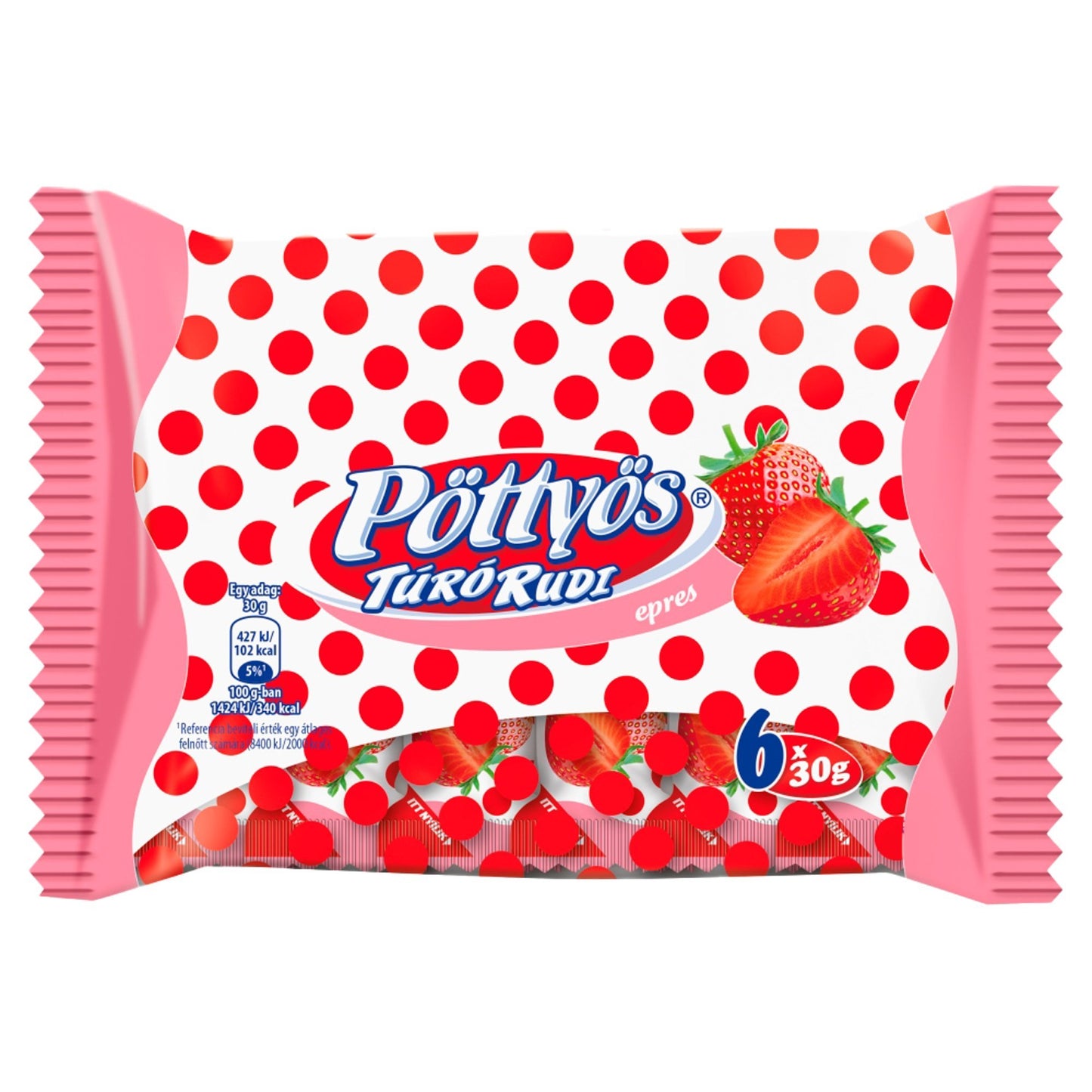 Pöttyös Túró Rudi epres túródesszert (6x30g)