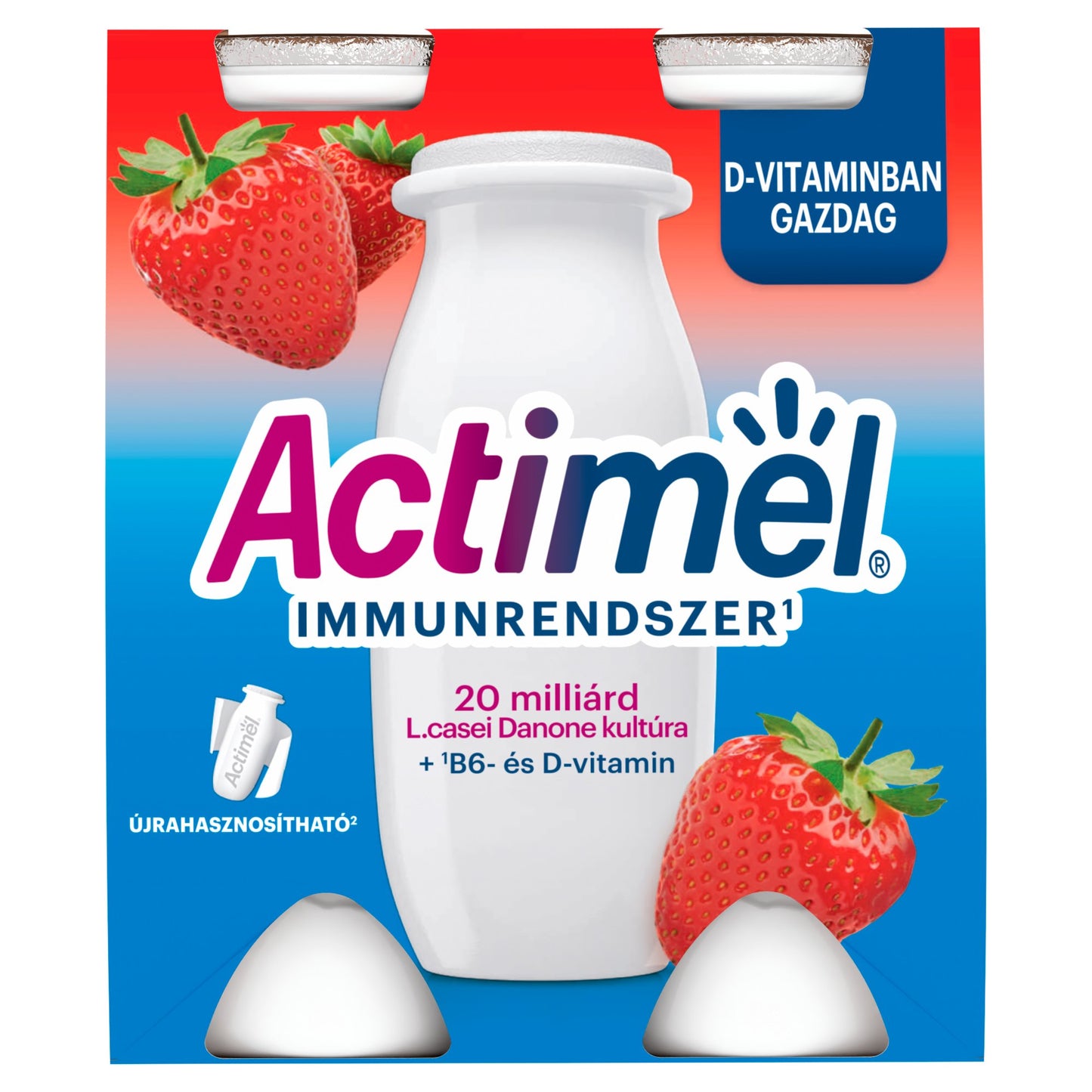 Danone Actimel zsírszegény élőflórás eperízű joghurtital (4x100g)