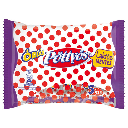 Pöttyös Túró Rudi laktózmentes natúr desszertkészítmény kakaós étbevonattal(5x51g)