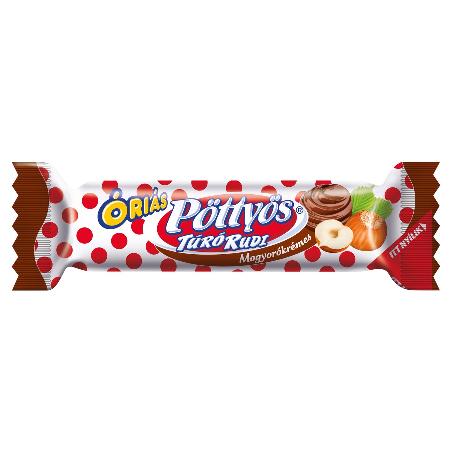 Pöttyös Óriás Túró Rudi mogyorókrémes túródesszert kakaós étbevonattal