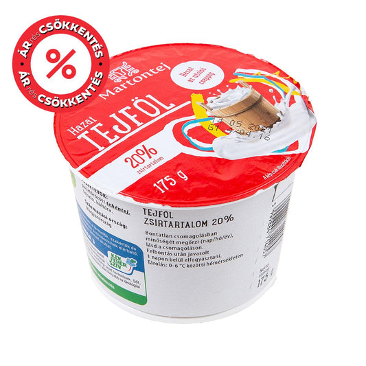 Martontej Tejföl 20% poharas